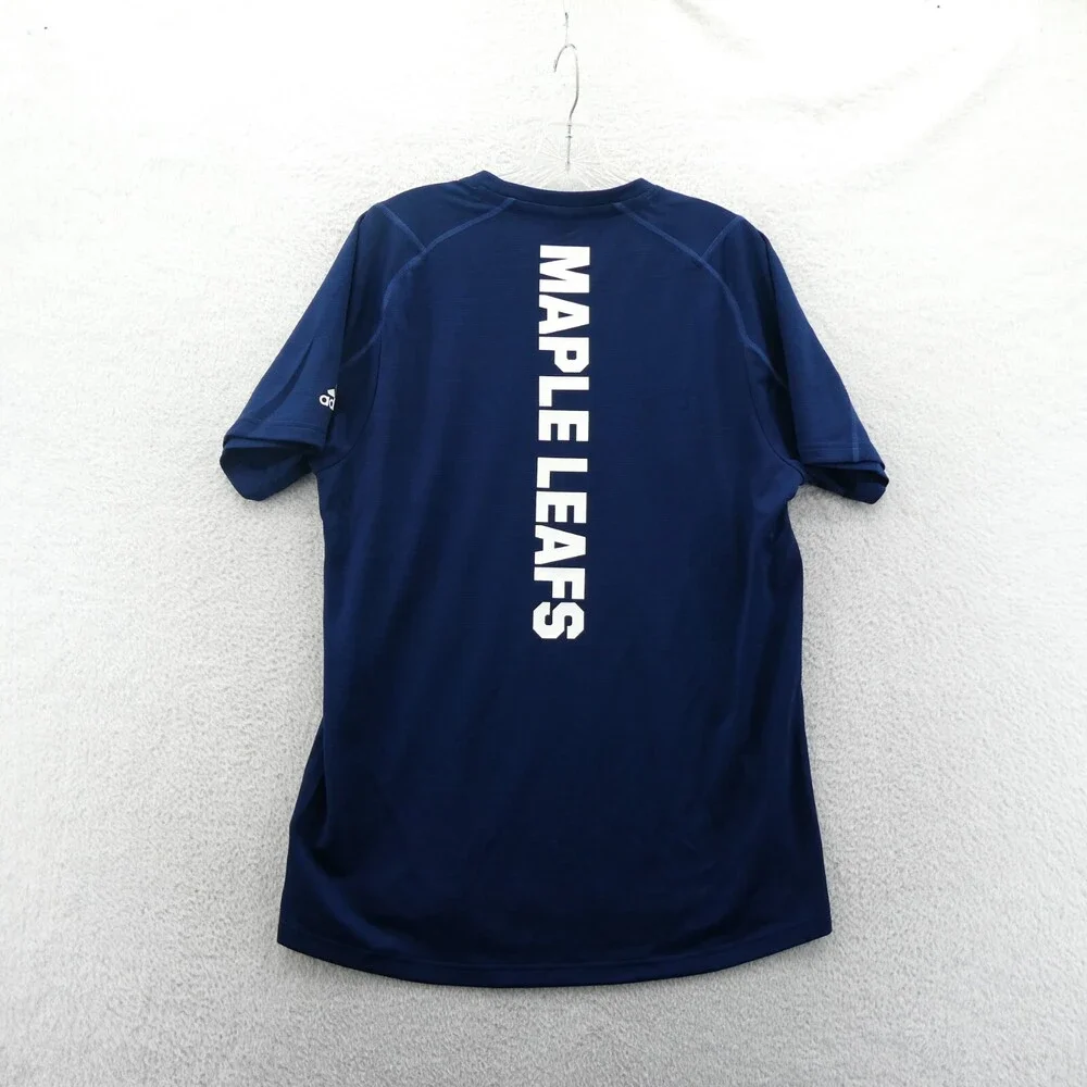 Toronto Maple Leafs Shirt‎ Mens Medium Blue Adidas NHL Ice Hockey Sports Tee New